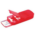 Pill Box - Two Compartment w/ Band Aid Tray Translucent Red
